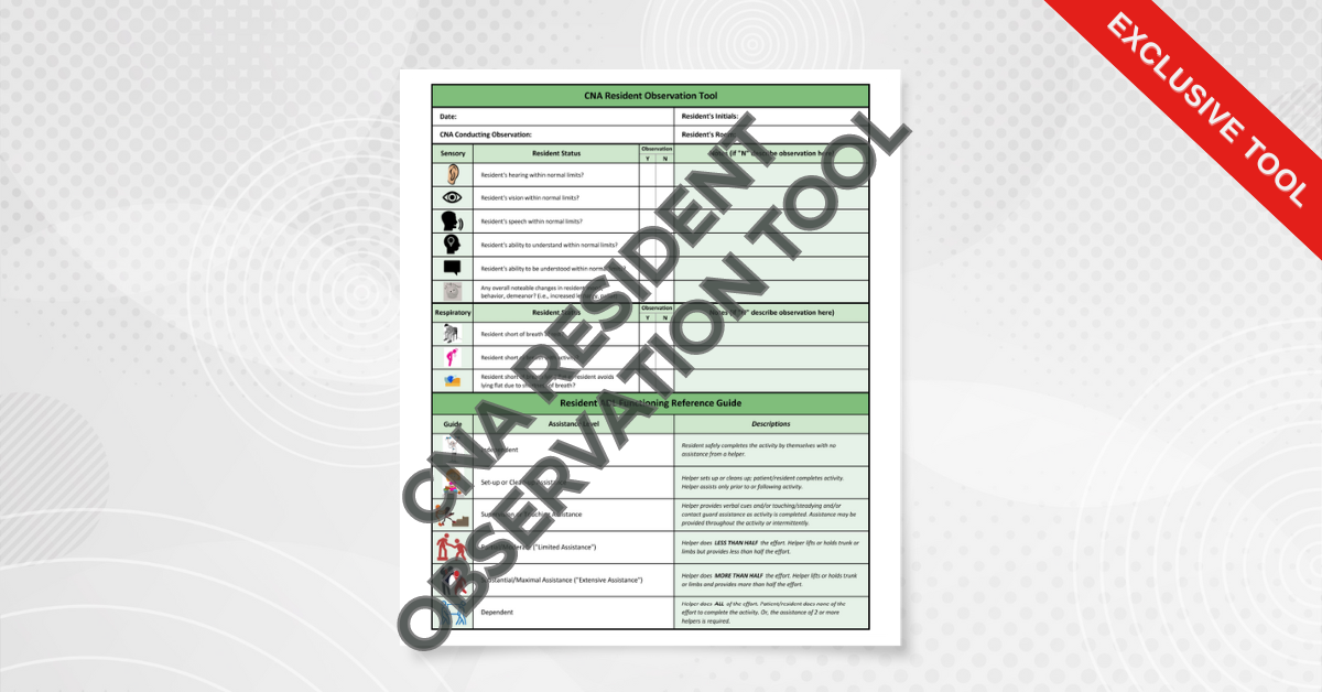 CNA Resident Observation Tool