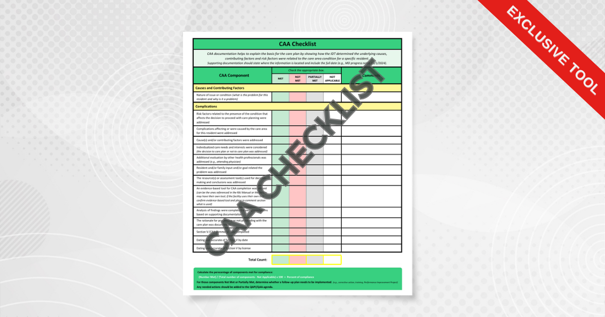 MDS Consultants Exclusive Tool - CAA Checklist