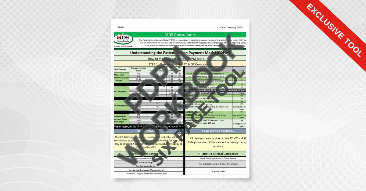 Exclusive Tool - PDPM Workbook