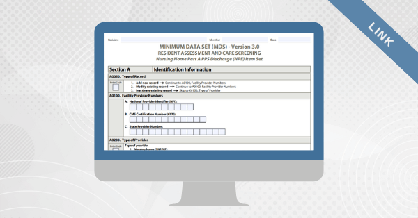 cms link MDS 3 Part A PPS Discharge Item set