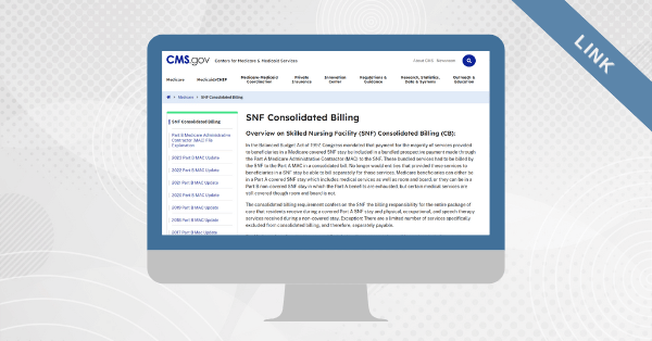 cms link snf consolidated billing